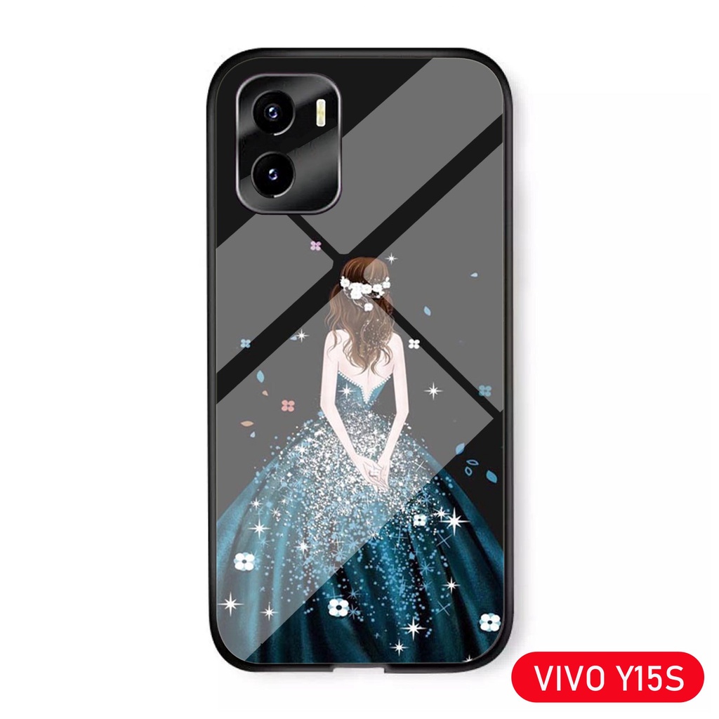 [A05] Softcase Kaca Glass Vivo Y15S - Casing Hp Vivo Y15S - Case Hp - Vivo Y15S