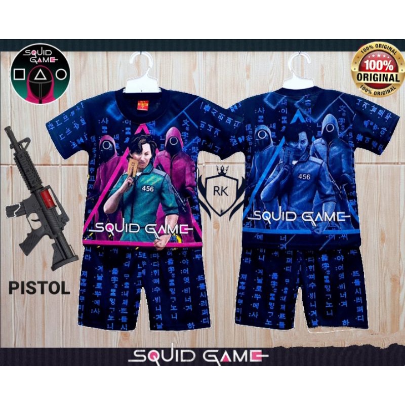 baju kaos squid game anak laki-laki langan pendek
