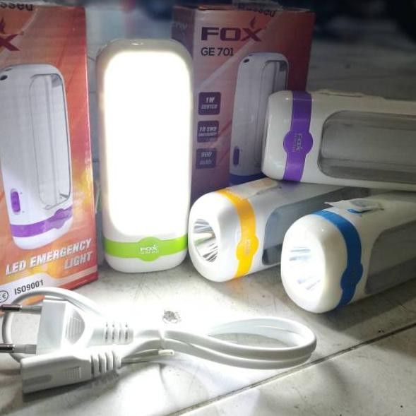 Senter Fox 701 senter emergency 701 Led Terang Tahan 3 jam lampu darurat senter darurat