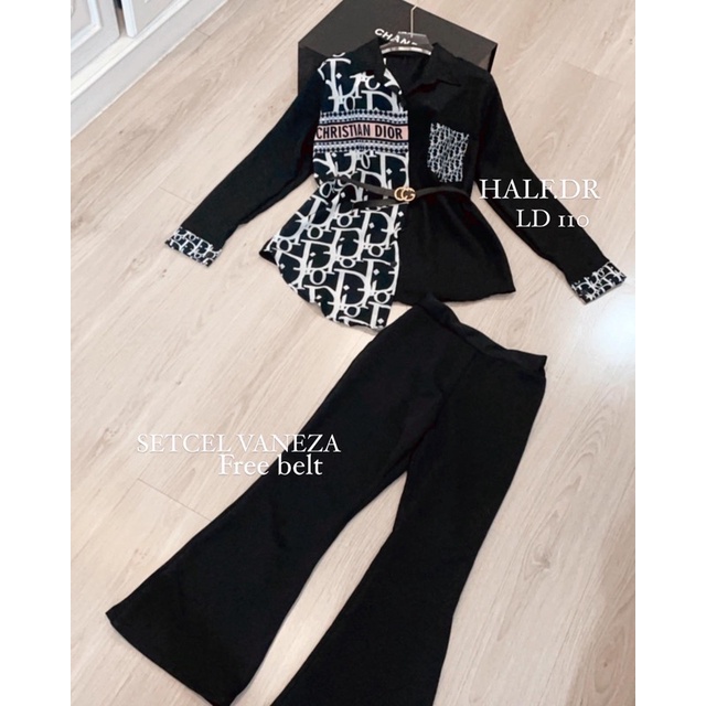 SETCEL DIO ( kemeja + kulot )-Vnz half dr
