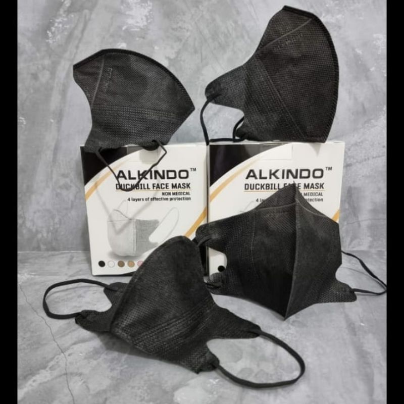 Masker DUCKBILL ALKINDO HITAM ISI 50 | Promo Masker Murah | Face Mask