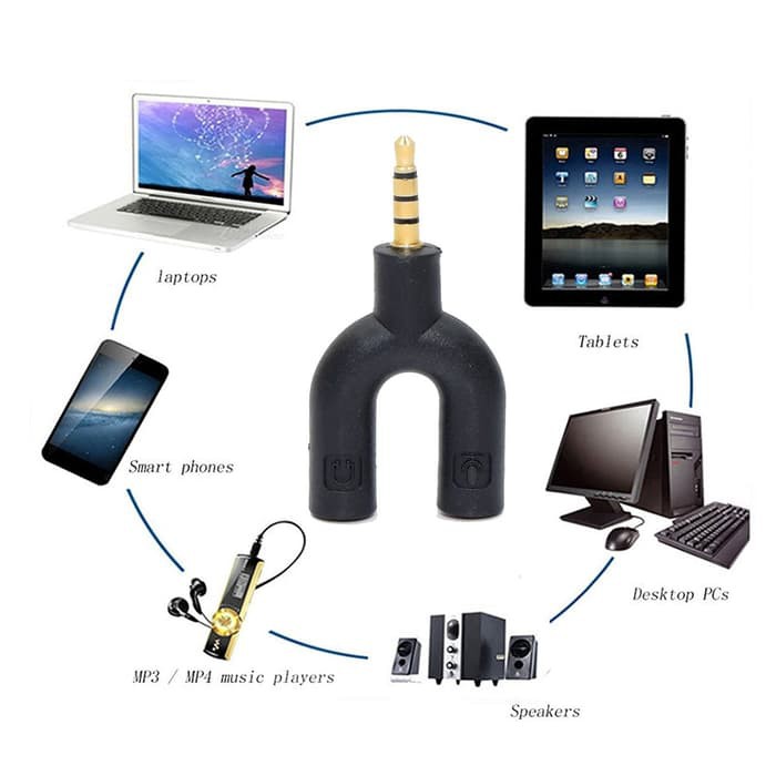 Mini Microphone Clip On Mic Free U Shape Audio Splitter