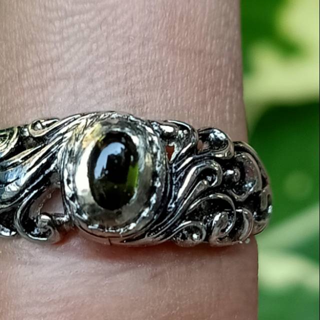 Natural turmaline ring ukiran Bali