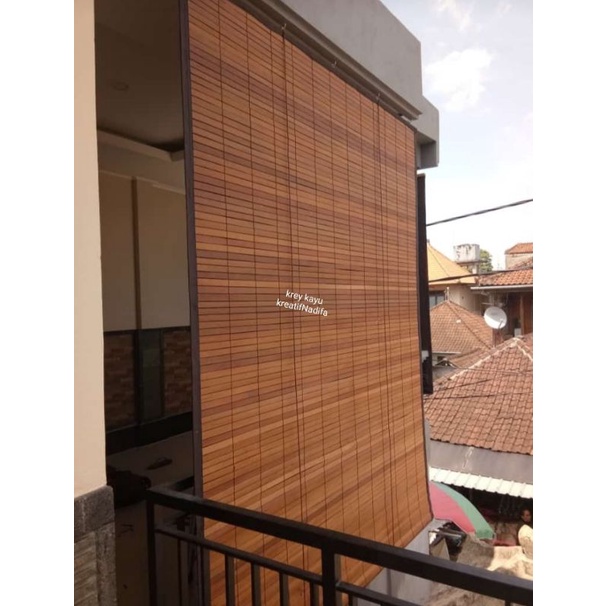 Tirai krey kayu waterproof / Krai / gorden /kirai /kere /krei / kerai / tirai gulung  UK 1mX3m