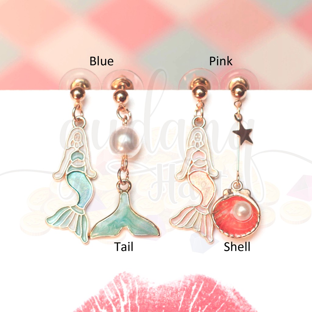 Anting Stud Mermaid Sheel And Tail GH 203714