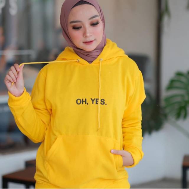 HOODIE OH YES HOODIE TEBAL / HOODE UNISEX