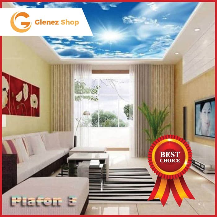 Walpaper Wallpaper Wall Stiker Sticker PLAFON 3D CUSTOM Langit Cerah 3