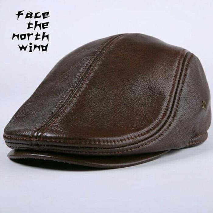 TOPI PET PRIA KULIT ASLI