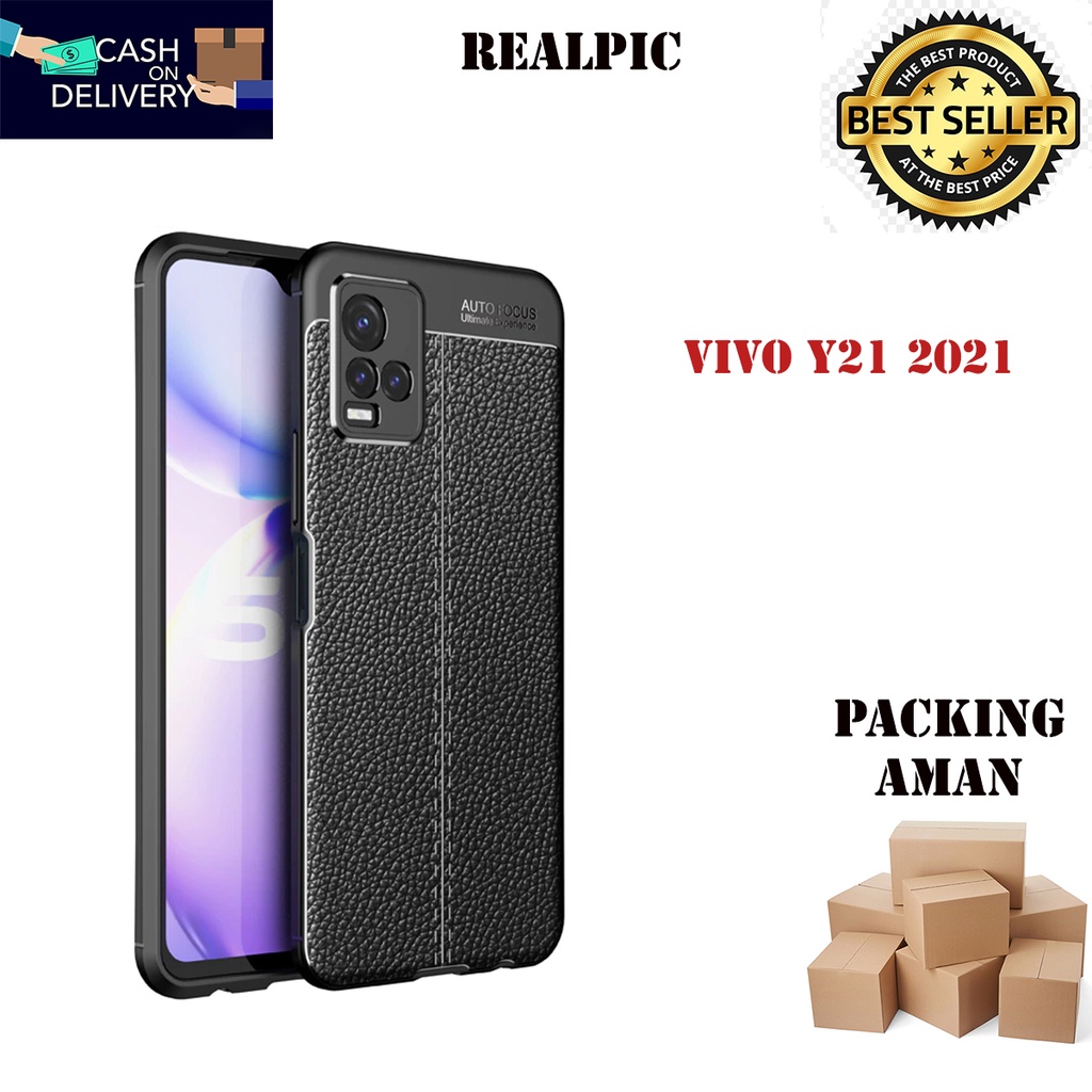 Case Auto Focus Vivo Y21 2021 Leather Experience SoftCase Slim Ultimate / Casing Kulit