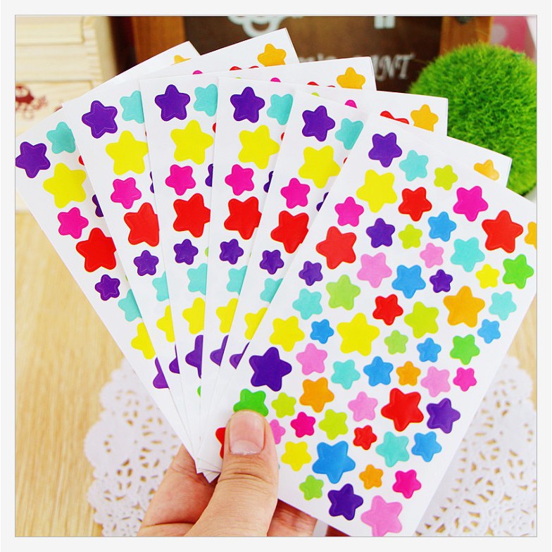 Jual Colorful Sticker / Reward Stiker Anak Heart / Star / Dot / Flower ...