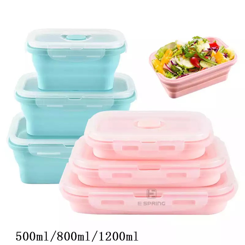 Kotak Makan Silikon 800 ML / Lunch Box / Food Container BFA Free