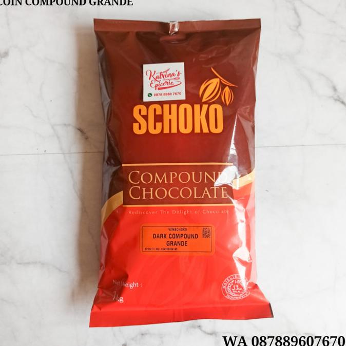 

1 KG DARK CHOCOLATE COMPOUND SCHOKO COIN GRANDE COKELAT