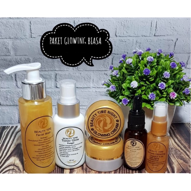 Cream beauty time glowing pket biasa asli dari malaysia