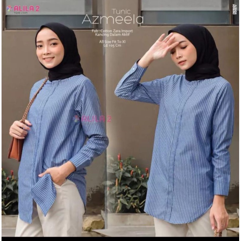 Baju Atasan Wanita Azmeela Tunik Catoon Zara Import