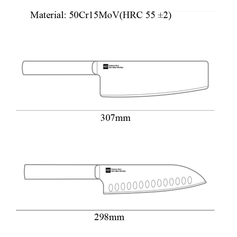 Mijia Huohou Pisau Dapur Kitchen Knife 2 PCS - HU0015