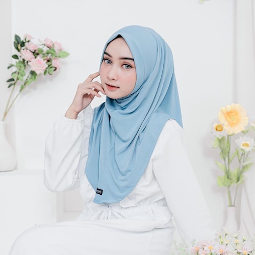 jilbab instan Short Syria - Hijab Instant Langsung Slup Bergo Pendek Simple kerudung instan kualitas