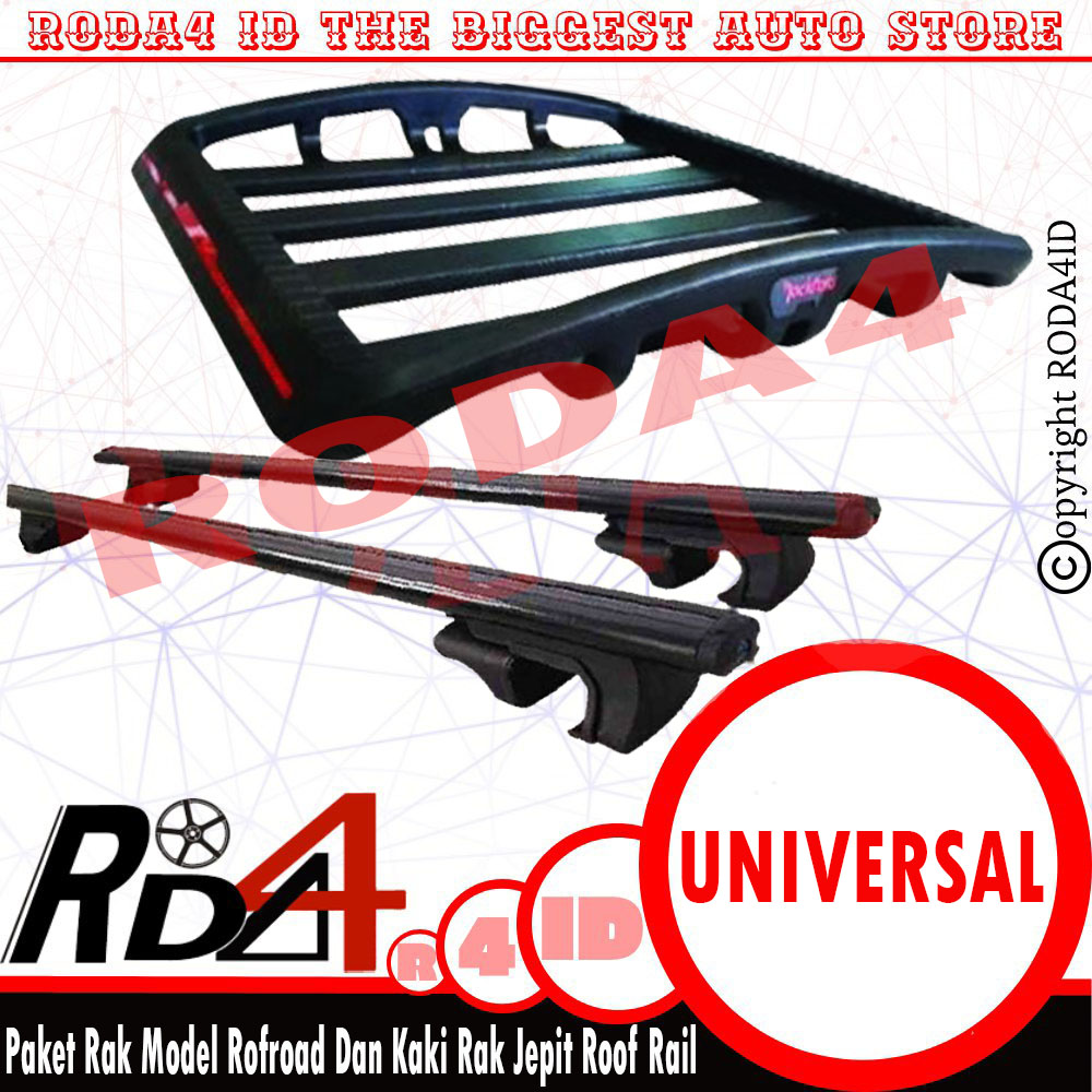 Paket Rak Bagasi Atas Model Rockfroad dan Kaki Rak Jepit Roof Rail