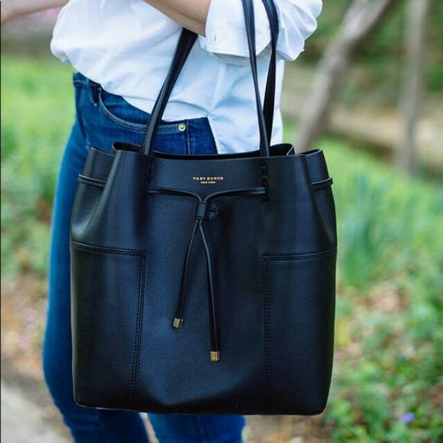 Original authentic tas Tory Burch Block-T Small Bucket Bag