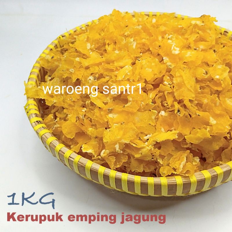 

Krupuk kerupuk emping jagung original mentah renyah siap goreng 1kg