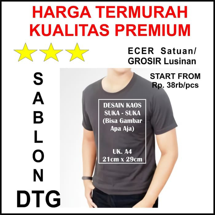 KAOS CUSTOM MURAH - BAJU CUSTOM WARNA DEWASA - KAOS PRINTING DTG