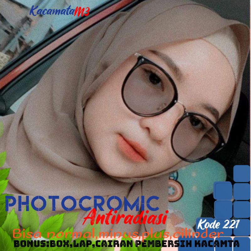 kacamata photocromic antiradiasi boleh pilih yang blueray biasa normal minus plus cilinder tergantung permintaan sampai minus 5 cyl 2 harga masih sama tulis saja pesanan kakak di catatan saat order free box lap cairan pembersih  kode 5505 size 53-18-145