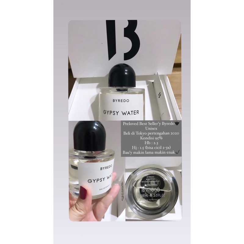 preloved parfume byredo gypsy water