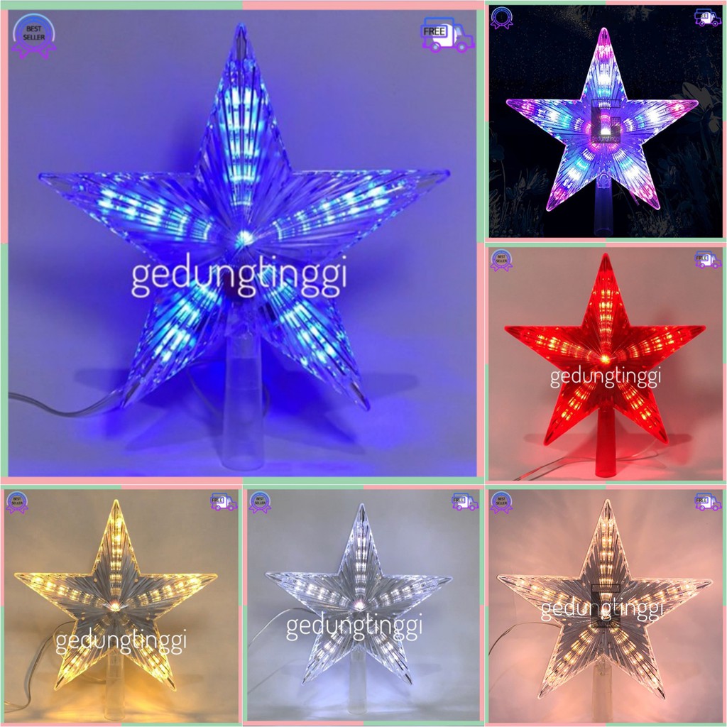 Lampu Led Hias Tumblr Tumbler Tambler Perlengkapan Dekor Dekorasi Hiasan Kado Hadiah Bintang Star Pohon Natal RGB Warm White Kuning Kedap Kedip Kerlap Kerlip Kelap Kelip Merry Christmas Xmas Ornament Decor Decorations Decoration Tree Lights Gift Card Box