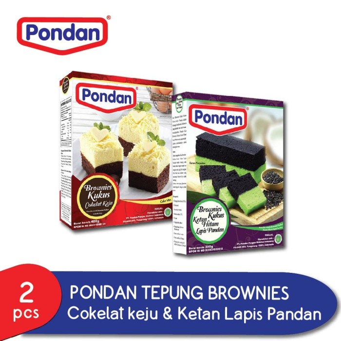 

PROMO [COD] Pondan Brownies Cokelat Keju 400g & Brownies Ketan Lapis Pandan 300g