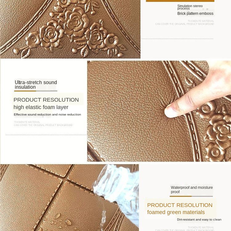 Belikuy COD Wallpaper Dinding Foam 3D Batik Bunga Glitter & Luxury import Murah U96 / U137 / U138 / U139-3