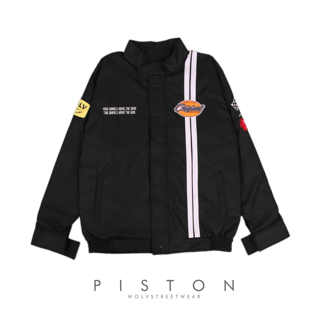 Jaket Riding Motor Pria - Hitam / WOLV JAKET RACING PRIA / Vintage Jaket Pria Terbaru Keren Simple B