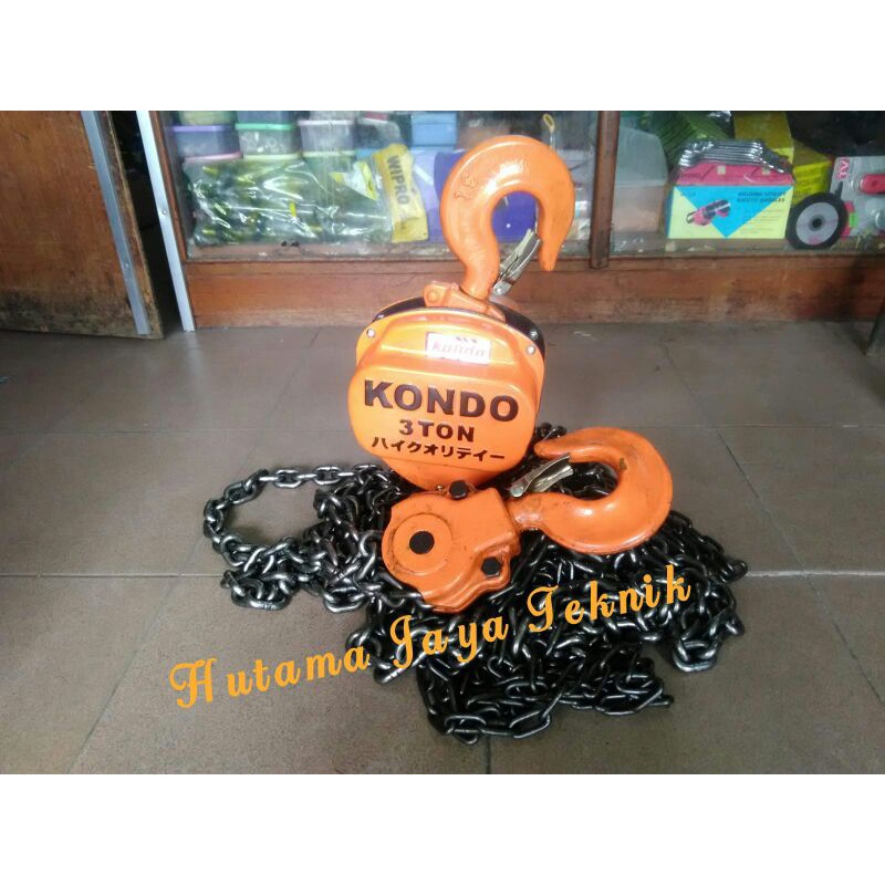 Chain Blok Katrol Takel Derek 3 Ton Rantai 7 Meter Kondo