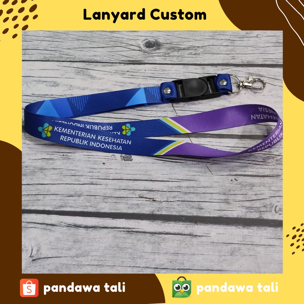 

Lanyard Custom Motif KEMENKES Indonesia / Lanyard Printing Motif Kementrian Kesehatan Republik Indonesia / Lanyard Motif KEMENKES Baru Full Printing PTS