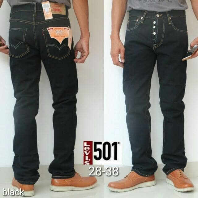 PROMO OBRAL  CELANA LEVIS 501 ORIGINAL HITAM PEKAT LIMITED