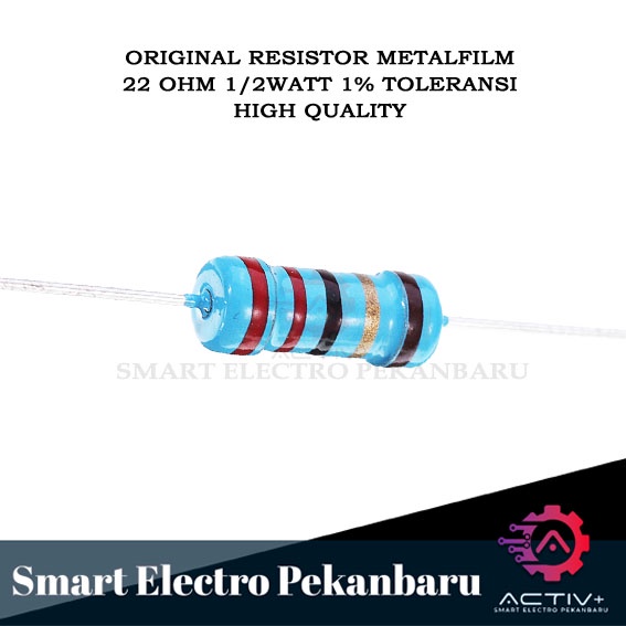 ORIGINAL RESISTOR METAL FILM 22 OHM 1/2 watt 1 % Taiwan - R 22ohm 1/2watt 1% METAL FILM 0.5 WATT 1/2