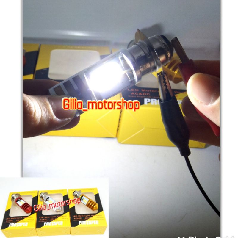 Lampu Depan HeadLight 2 Sisi Protaper Original 8 LED Hi/Low Nyala putih Bebek Matic