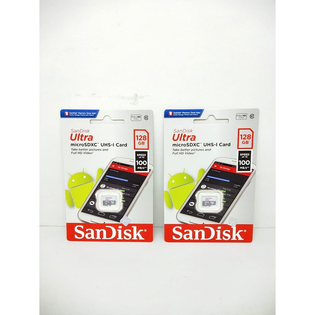 Sandisk Ultra 128GB Class 10 Memory Card ORIGINAL MMC mSD Card 100MBps GARANSI 5 TAHUN