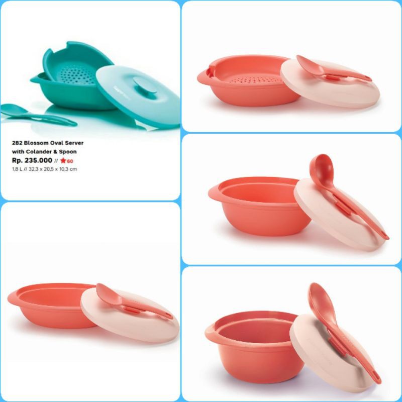 EXTRA ONGKIR BLOSSOM OVAL SERVER/BLOOMIA OVAL SERVER WITH COLANDER/SOUP SERVER/ PETITE/WADAH SAJI