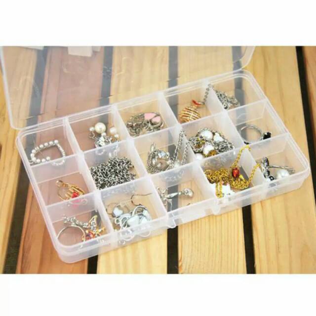 Storage Box Case Organizer Kotak Tempat Penyimpanan Serbaguna perhiasan Manik-Manik Obat Mur