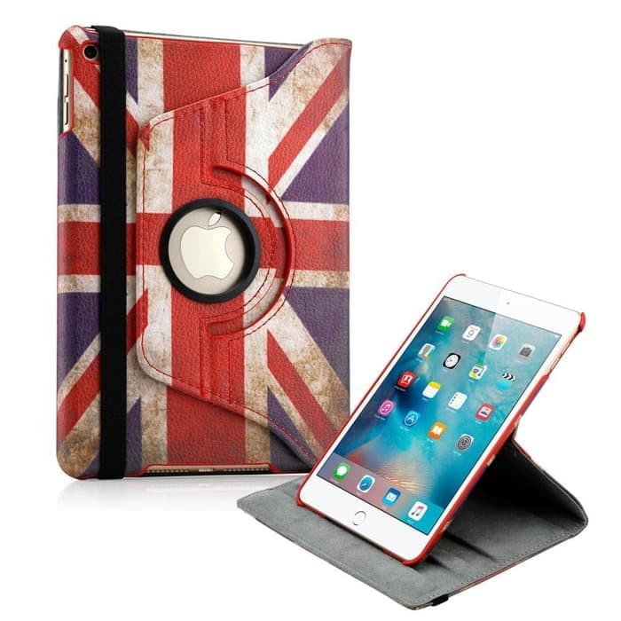 Rotating England New IPad 2018 9.7" Leather Autolock Standcover Diskon