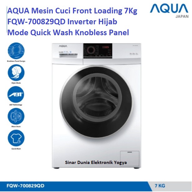 AQUA Mesin Cuci Front Loading 7Kg FQW-700829QD Hijab Mode 700829QD