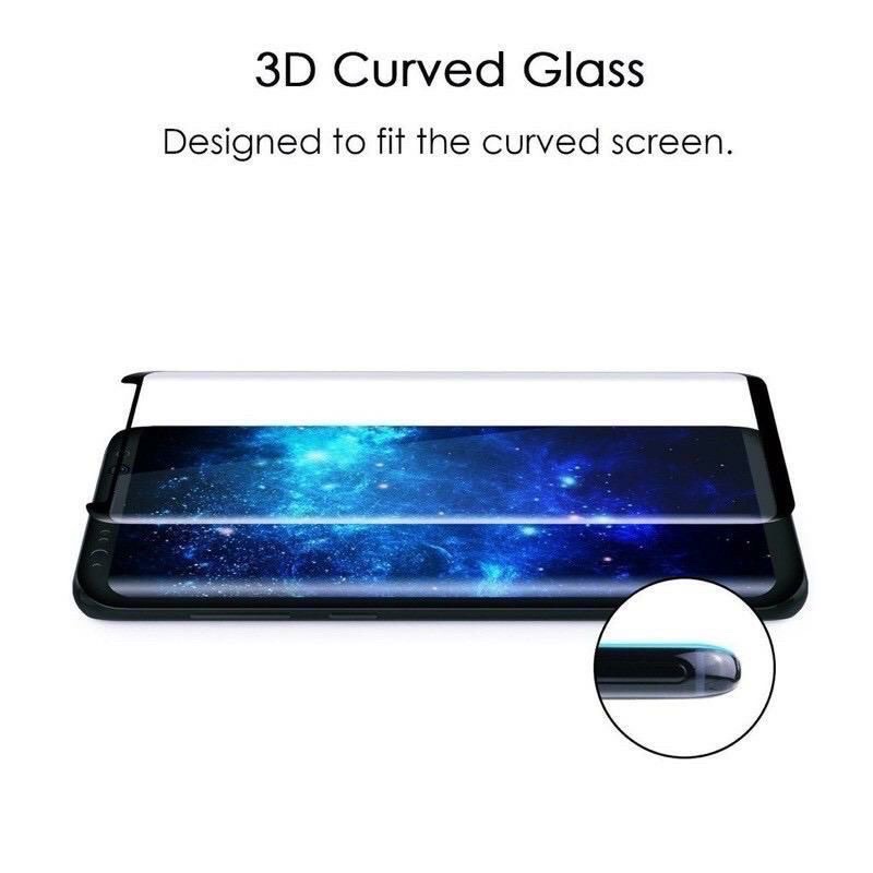 Tempered Glass Full glue Full lem sampai pinggir melengkungnya samsung S8 plus S9 plus Note 8 9