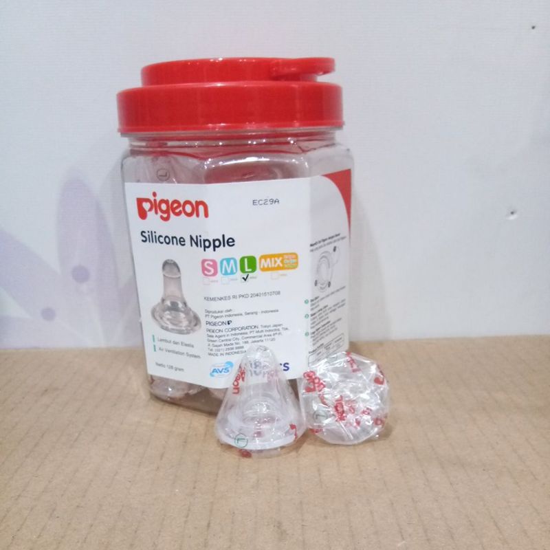 PIGEON SILICONE NIPPLE TOPLES S, M, L