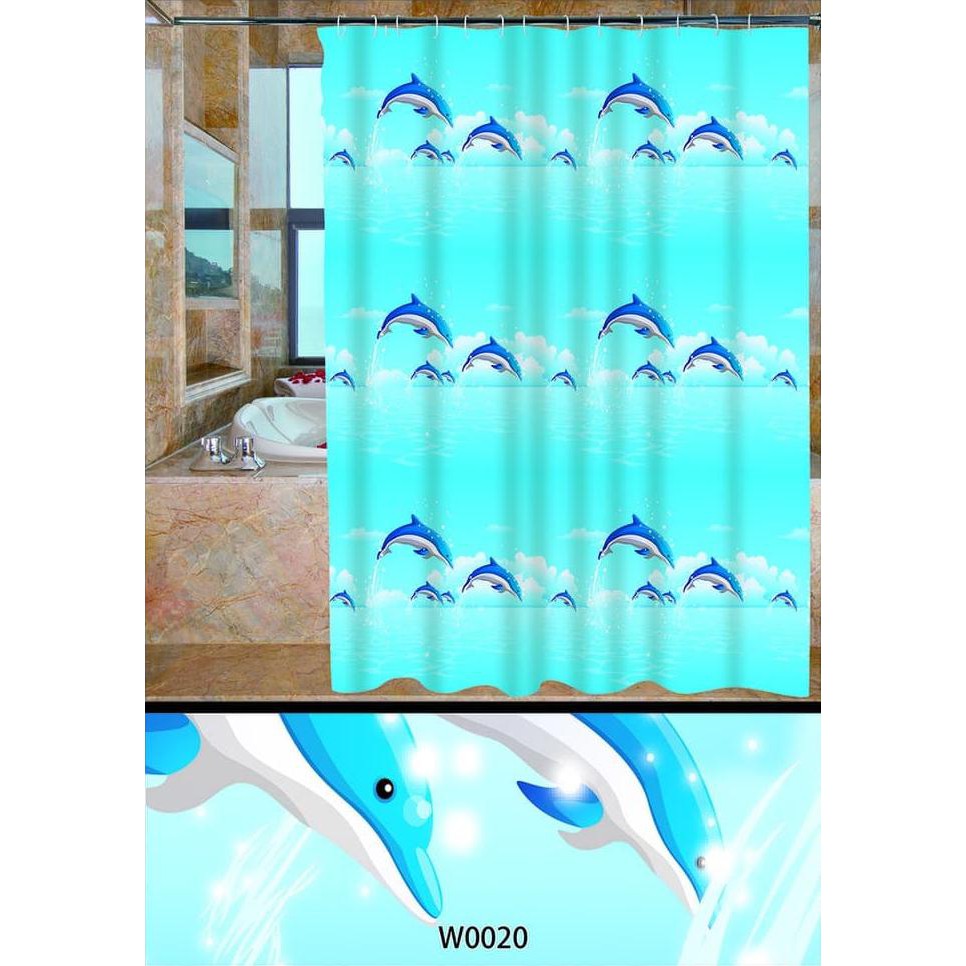 Gorden Korden Selambu Kelambu Tirai Kamar Mandi Anti Air Motif Elegant