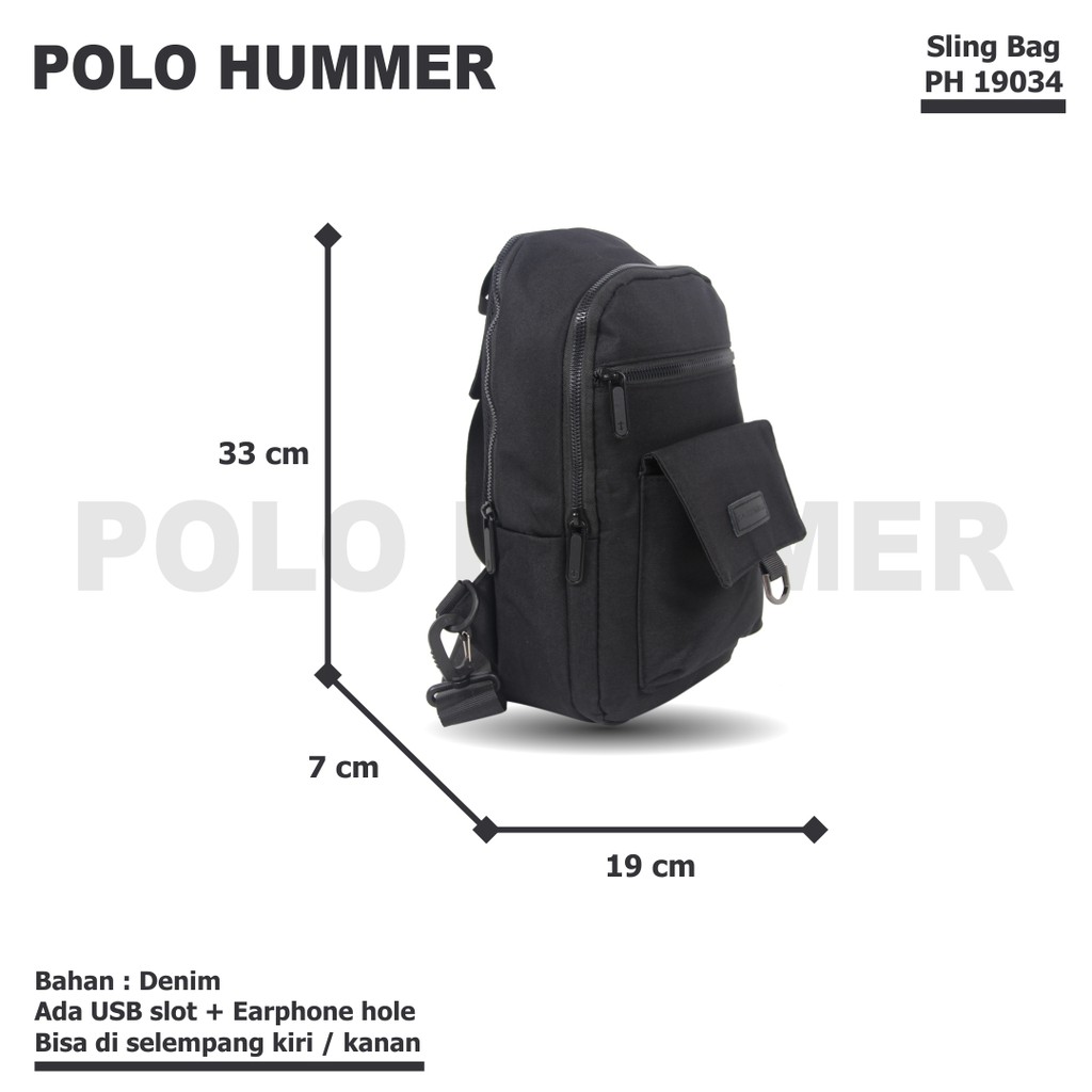 Tas Selempang Multifungsi - Bisa Selempang Kiri &amp; Kanan - Slingbag POLO HUMMER