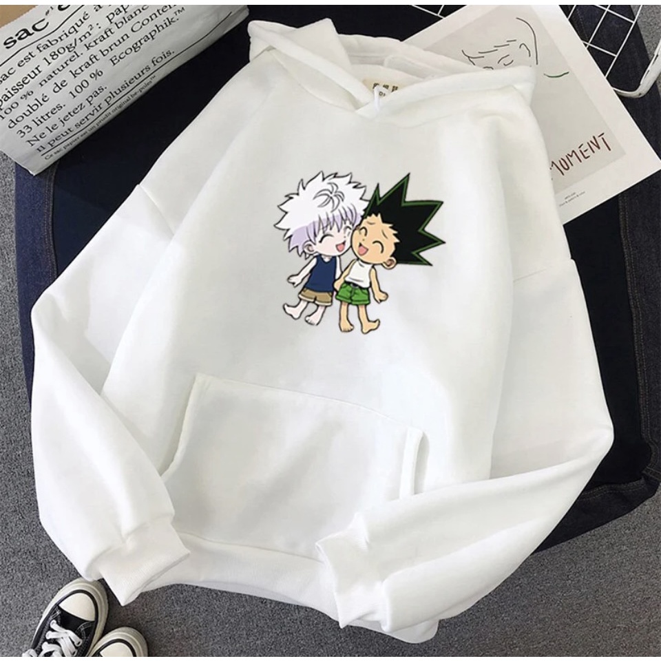 Gon Killua ANIME Jumper Hoodie II Sweater Hoodie Anime II Sweter Oblong Topi II SIZE M - XL ( Pria &amp; Wanita / Anak &amp; Dewasa )