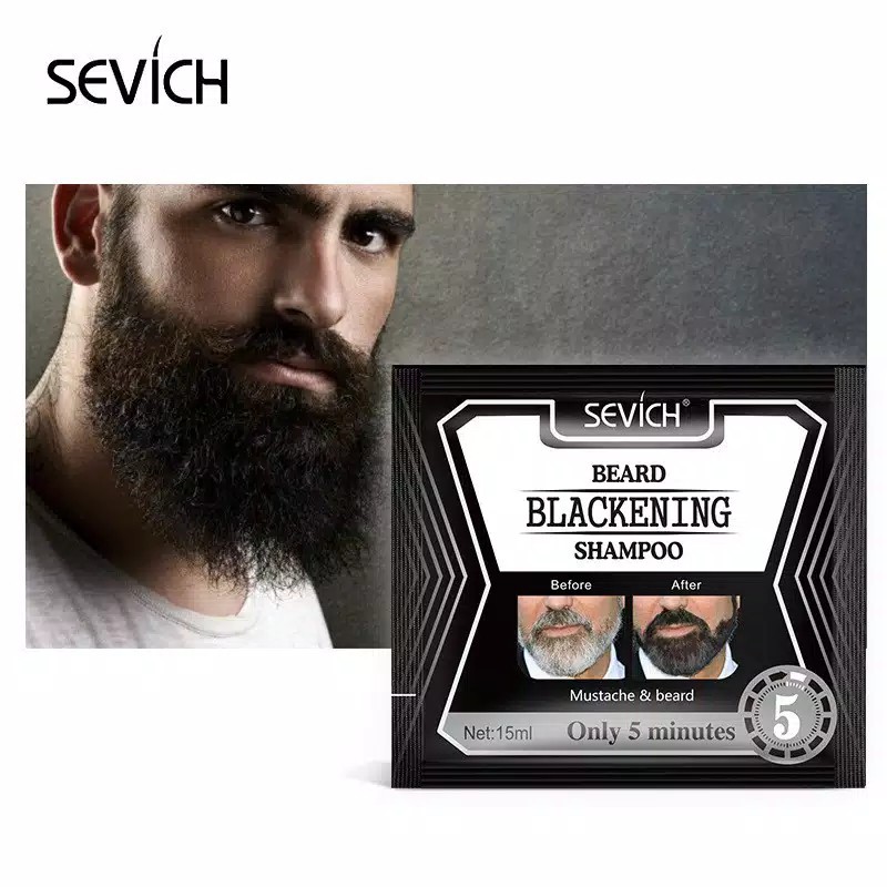 SEVICH Cat Pewarna Kumis Jenggot Sevich Beard Blackening Shampoo Permanent 15ml