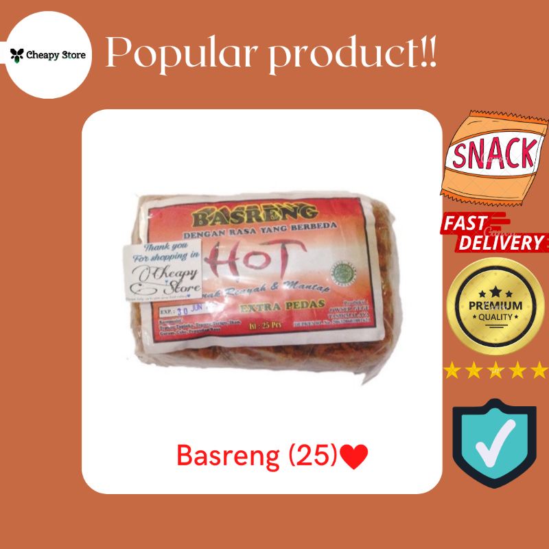 

Basreng HOT extra pedas dan original isi 25pcs