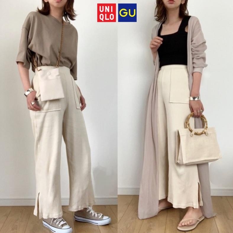 Uniqlo Ribbed Wide Pants With Slit
