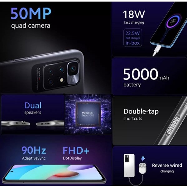 XIAOMI REDMI 10 RAM 6 -128GB GARANSI RESMI TAM