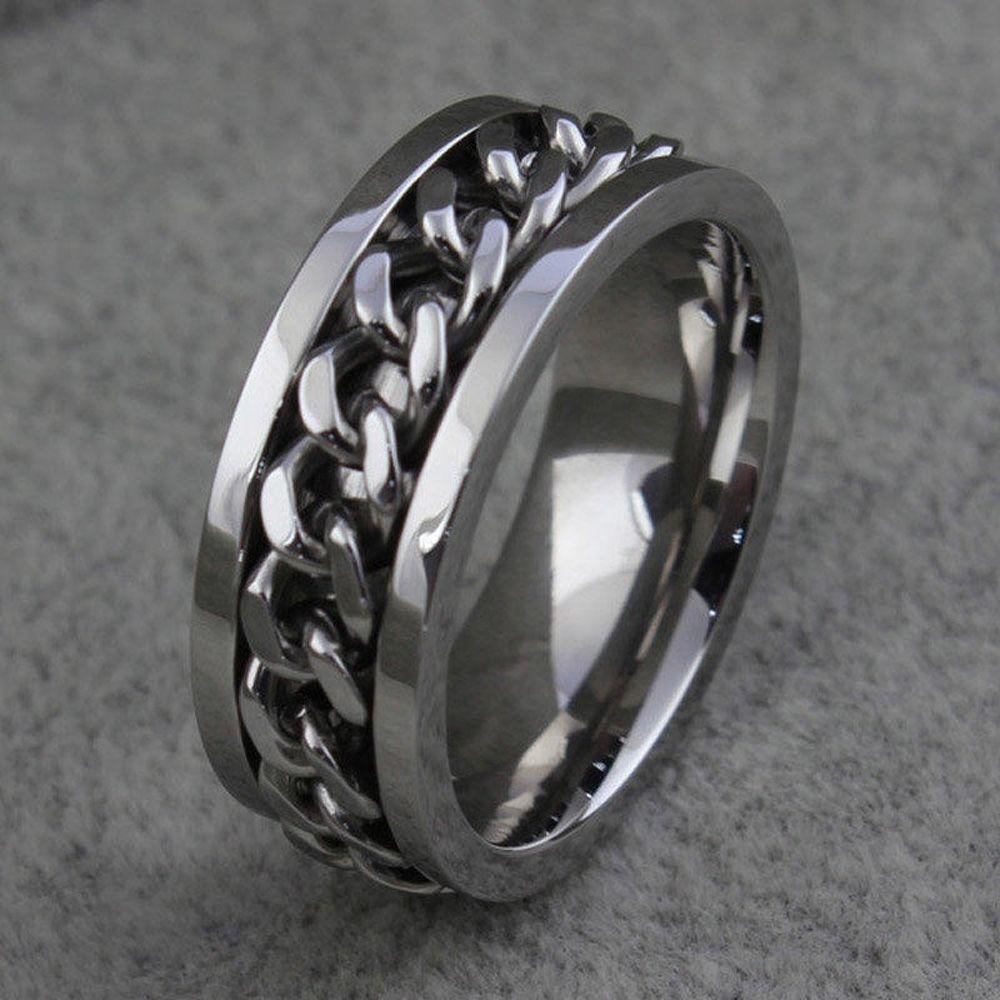 Needway  Cincin Rantai Glamour Titanium Nikah Rotatable Klasik Anti Karat